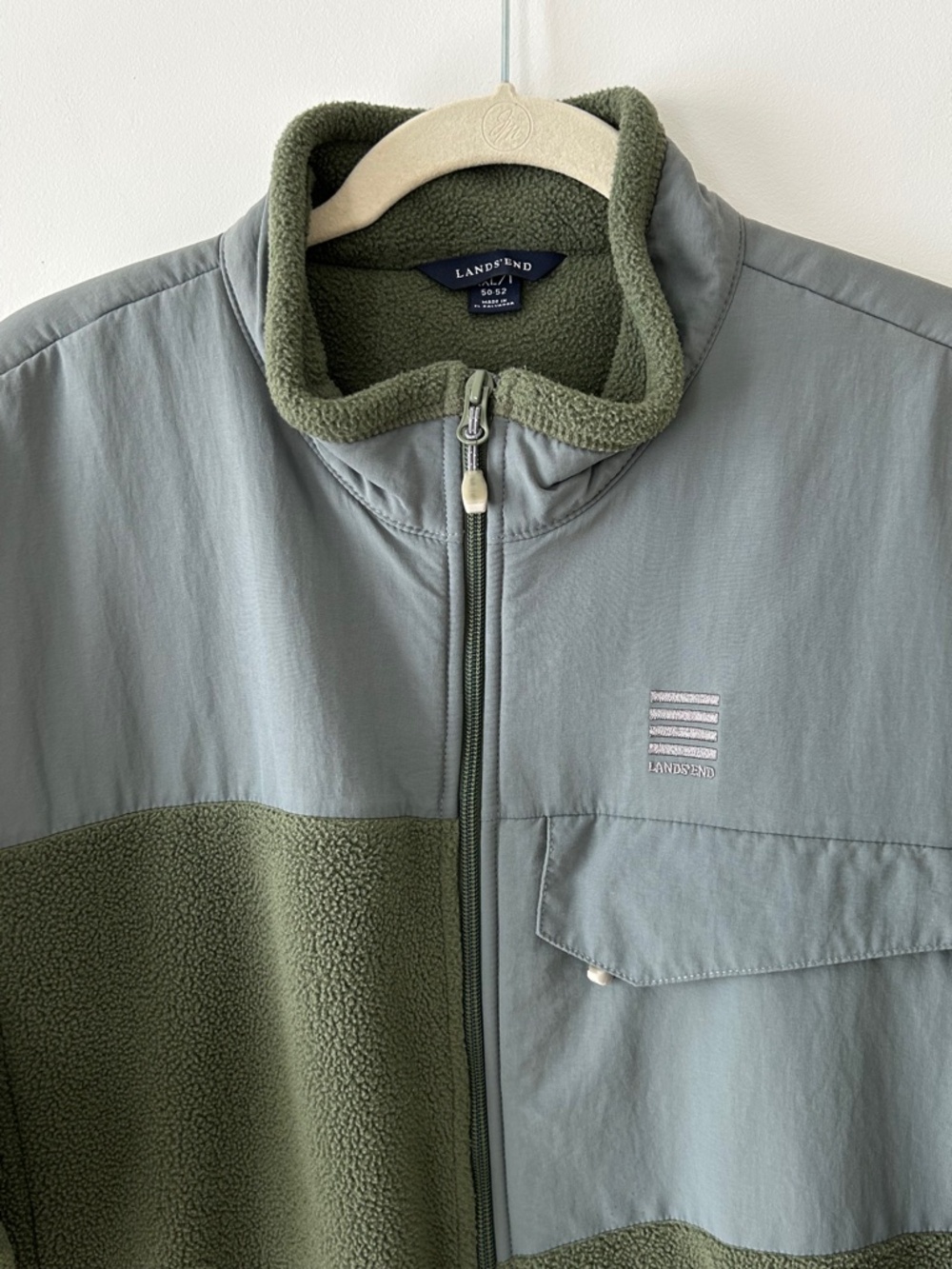 Lands' End Sage Green Fleece Jacket - Picture 6 of 16